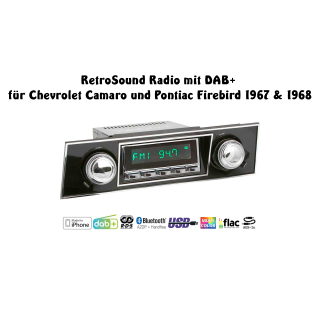 Retrosound DAB+/BT/USB/Apple Radio Chrom Camaro 67-68